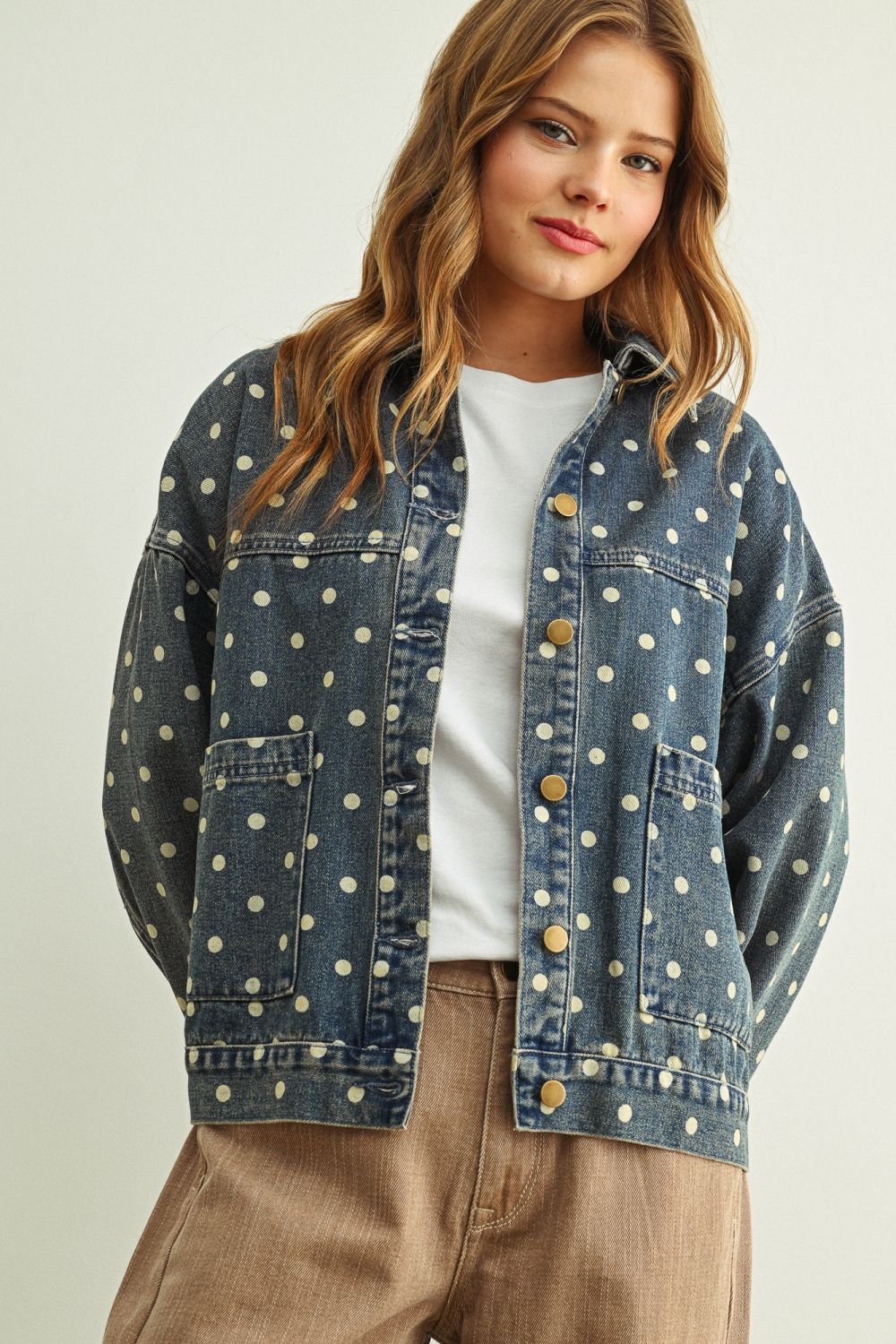 Chamarra Polka Denim